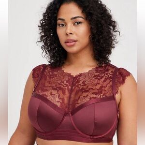 Torrid Satin And Lace Neck Bra Top